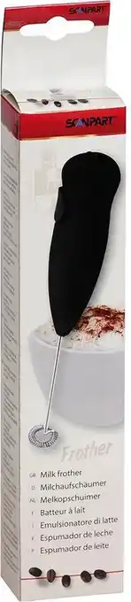 Bol.com Scanpart koffie melkopschuimer - handmatige melk opschuimer - melkschuimer - elektrisch - zwart aanbieding