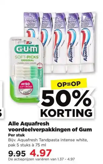 PLUS Alle Aquafresh Voordeelverpakkingen of Gum aanbieding