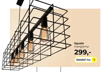 Lampidee Squalo - Hanglamp 5 lichts in raster 120 cm zwart aanbieding