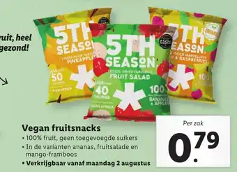 Lidl 5th Season Vegan fruitsnacks aanbieding