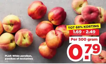 PLUS Wilde Perziken, Perziken of Nectarines 500 gram aanbieding