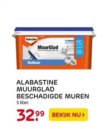 Praxis Alabastine Muurglad Beschadigde Muren 5 liter aanbieding