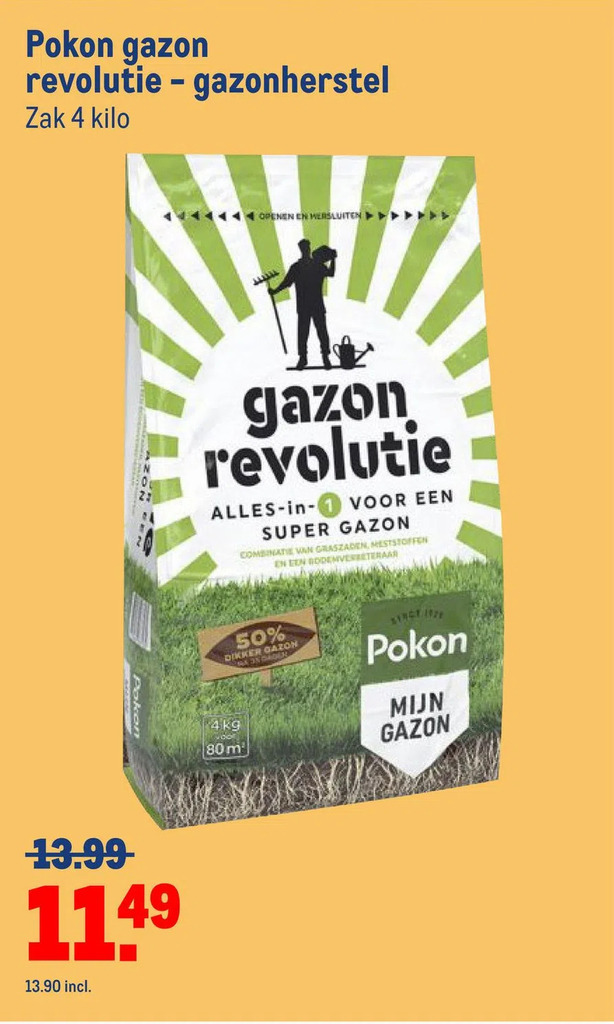 Pokon gazon revolutie gazonherstel aanbieding bij Makro