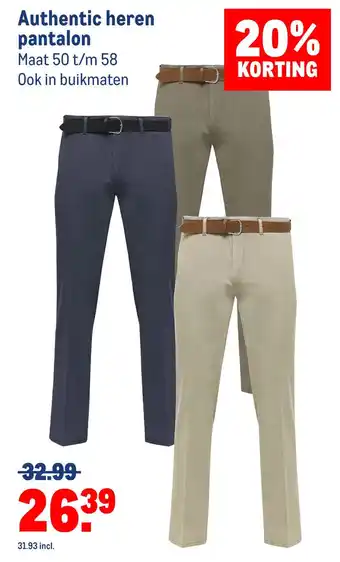 Makro Authentic heren pantalon aanbieding