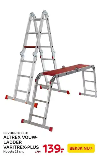 Praxis Altrex vouwladder varitrex-plus 22 cm aanbieding