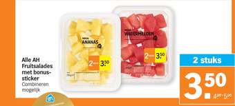 Albert Heijn Alle AH Fruitsalades met bonus- sticker aanbieding