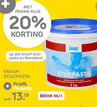 Praxis Knauf stucpasta 5kg aanbieding