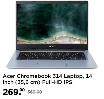 Amazon Acer Chromebook 314 Laptop, 14 inch (35,6 cm) Full-HD IPS Touchscreen, Intel Celeron N4100, 4GB RAM, 32GB eMMC, UMA, Chrome O aanbieding