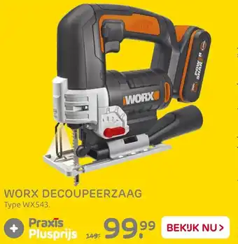 Praxis Worx decoupeerzaag type WX549 aanbieding