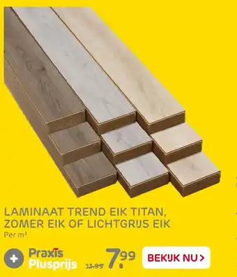 Praxis Laminaat trend eik titan, zomer eik of lichtgrijsk eik aanbieding