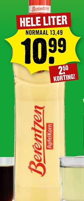 Dirck 3 Berentzen apfelkorn aanbieding