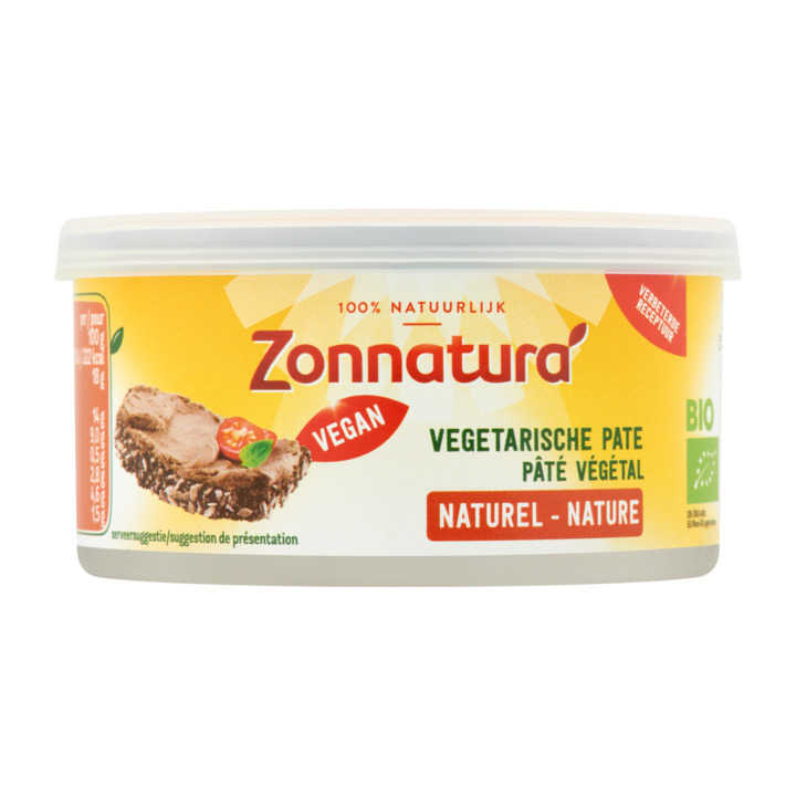 Zonnatura vegetarische pate naturel 125g aanbieding bij Jumbo