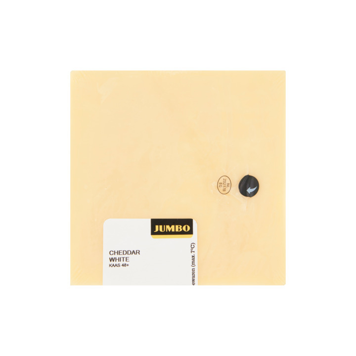 Jumbo cheddar white kaas stuk 48+ ca. 147g aanbieding bij Jumbo