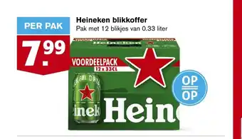 Hoogvliet Heineken blikkoffer 0.33 liter per pak aanbieding