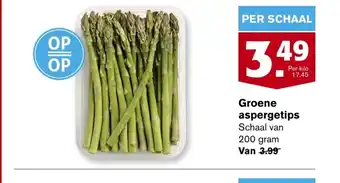 Hoogvliet Groene aspergetips 200 gram aanbieding