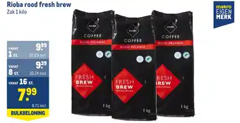 Makro Rioba rood fresh brew zak 1 kilo aanbieding