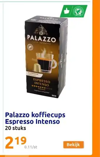 Action Palazzo koffiecups Espresso Intenso 20 stuks aanbieding