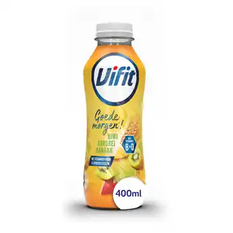 Jumbo Vifit goedemorgen! zuiveldrink aardbei/kiwi/banaan 400ml aanbieding