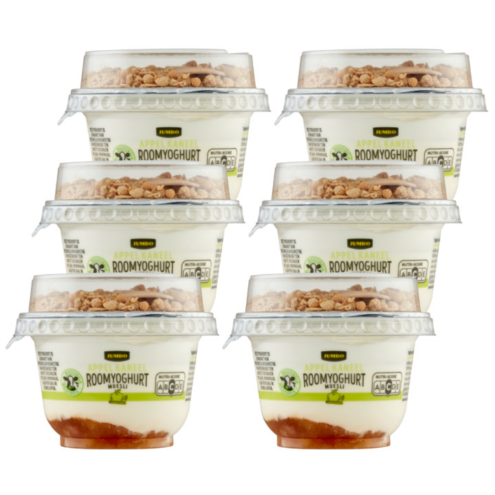Jumbo yoghurt appelkaneel met muesli 6 x 170g aanbieding bij Jumbo