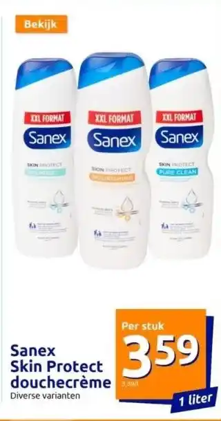 Action Sanex skin protect douchecrème 3,59/1 aanbieding