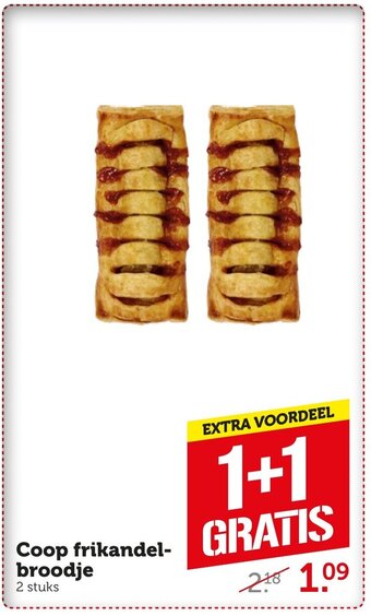 Coop frikandel-broodje 1+1 gratis aanbieding