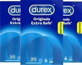 Bol.com Durex - condooms - extra safe - 3 x 20 stuks - voordeelverpakking aanbieding
