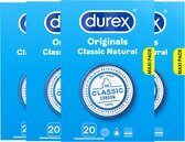 Bol.com Durex - condooms - classic natural - 4 x 20 stuks - voordeelverpakking aanbieding