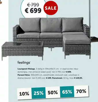 Woonboulevard Poortvliet Loungeset Malaga aanbieding