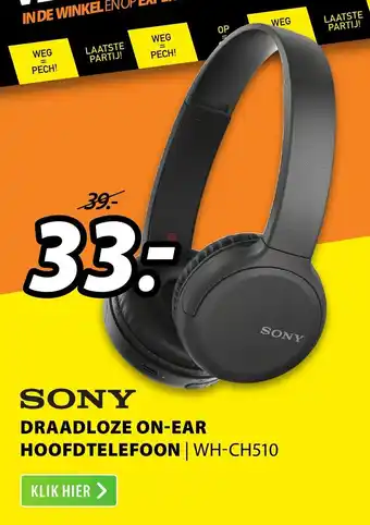 Expert Sony draadloze on-ear hoofdtelefoon aanbieding