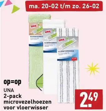 ALDI UNA 2-pack microvezelhoezen voor vloerwisser aanbieding