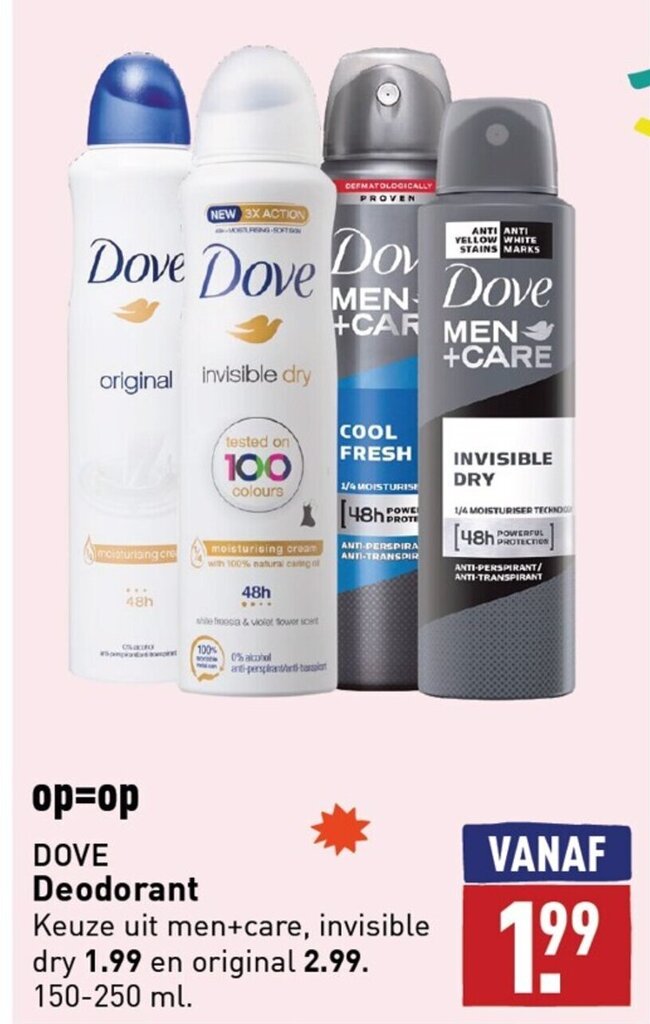 Dove deodorant 150250ml aanbieding bij ALDI