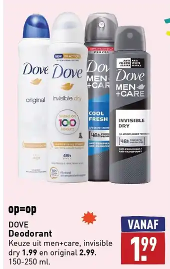 ALDI Dove deodorant 150-250ml aanbieding