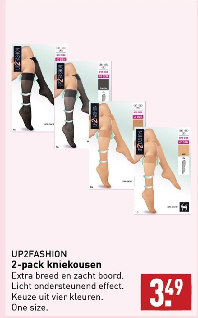 Up2fashion 2pack kniekousen aanbieding bij ALDI