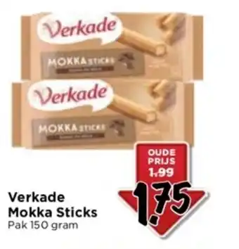 Vomar Voordeelmarkt Verkade mokka sticks 150g aanbieding