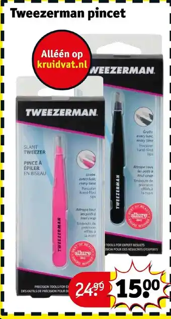 Kruidvat Tweezerman pincet aanbieding