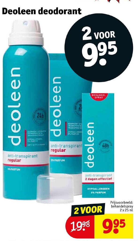 deoleen deodorant aanbieding bij Kruidvat