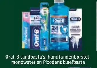 Kruidvat Oral-B tandpasta's, handtandenborstel, mondwater en fixodent kleefpasta aanbieding