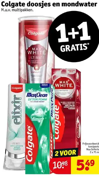 Kruidvat Colgate doosjes en mondwater aanbieding