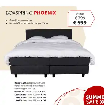 Woonboulevard Poortvliet Boxspring Phoemix 140x200 cm aanbieding