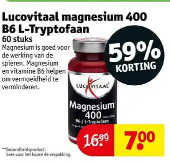 Kruidvat Lucovitaal magnesium 400 B6 L-tryptofaan aanbieding