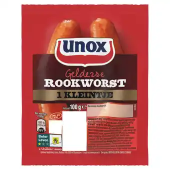 Jumbo Unox kleintje rookworst gelderse 100g aanbieding