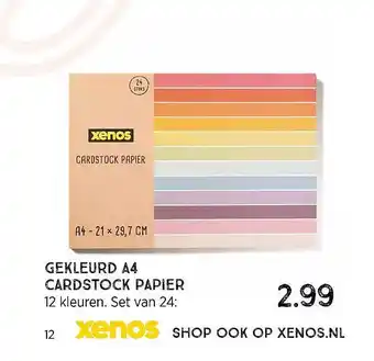 Xenos Gekleurd A4 Cardstock Papier aanbieding