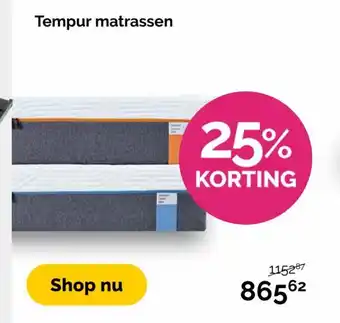 Beter Bed Tempur Matrassen aanbieding