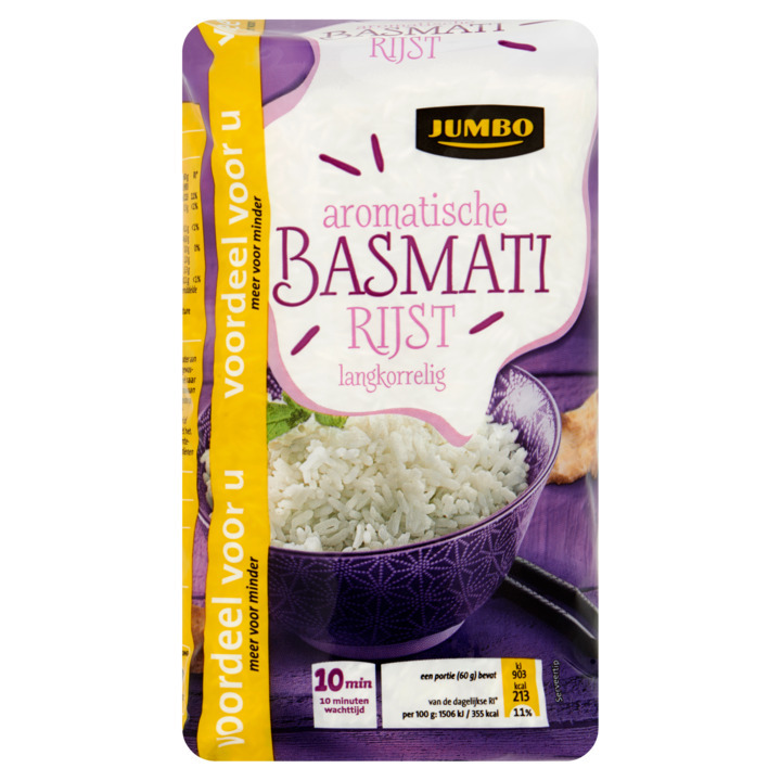 Jumbo basmati rijst langkorrelig voordeelverpakking 1kg aanbieding bij