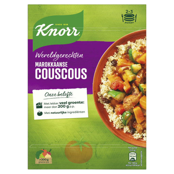 Knorr wereldgerechten maaltijdpakket marokkaanse couscous 287g aanbieding bij Jumbo
