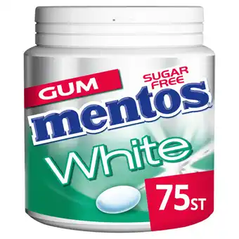 Jumbo Mentos white green mint kauwgom mint suikervrij pot 75 stuks aanbieding