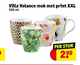 Kruidvat Villa Volance mok met print XXL 560 ml aanbieding
