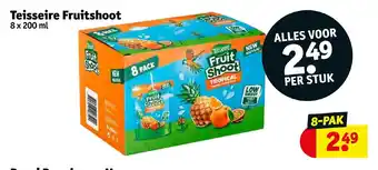 Kruidvat Teisseire Fruitshoot 8 x 200 ml aanbieding