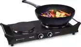 Bol.com Kitchenbrothers elektrische kookplaat - 2 pits - 2500w - zwart aanbieding