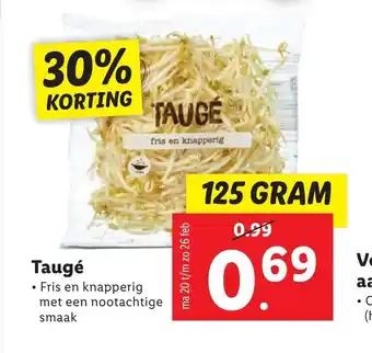 Lidl Tauge 125 gram aanbieding